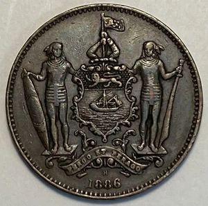 1886H British North Borneo 1 Cent Coin KM#2 “Higher Grade” SB6897 - Bild 1 von 2
