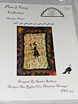 Homespun Elegance Plain & Fancy SAMPLER WITCH Cross Stitch Pattern PFC-109 - Image 1 of 2