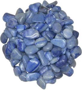 1 lb Blue Quartz Tumbled Stones - Grade 1 - XSmall - Bulk Craft Rocks Reiki - Picture 1 of 1