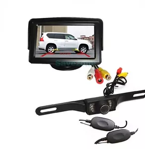 4.3" Car LCD Monitor + Wireless 7 IR lED Night Vision Reversing Rear View Camera - Picture 1 of 9