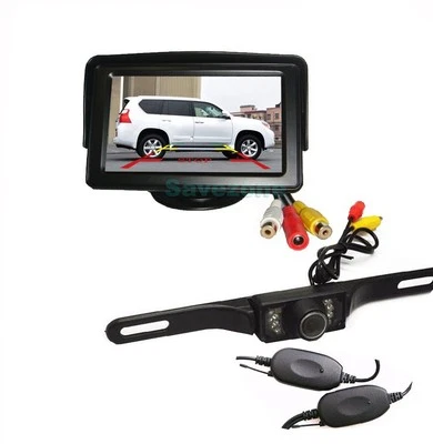 4.3" Car LCD Monitor + Wireless 7 IR lED Night Vision Reversing Rear View Camera - Image 1 of 4