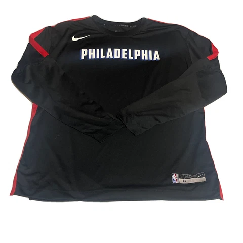 Philadelphia 76ers Shooting Shirt Black Nike Dri-Fit  GameUsed #0 Large Cover