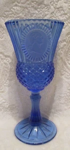 Vintage~Cobalt Blue~Fostoria Cameo Goblet~George Washington~By AVON~8 1/8" Tall - Picture 1 of 11