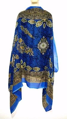 MARKENLOS Stola Schal Tuch Bollywood Indisch Dupatta Shawl Stoff Benares Goa Hippie