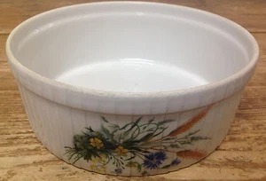 Pillivuyt Quiche Ribbed Baking Dish Round White Floral France Hoan Sprays 261118 - Picture 1 of 3