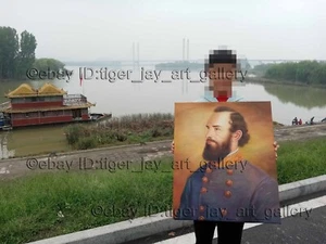 Pintura pintada a mano A+ Stonewall Jackson Guerra Civil Americana Color Retrato CSA - Imagen 1 de 4