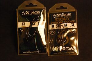 6th Sense 5x2= 10 pc Size 3/0 and 4/0 5 pc Each Straight Sharp Ringed Hooks