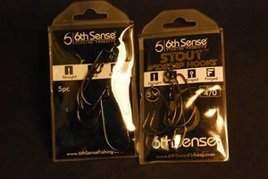 6th Sense 5x2= 10 Stck. Größe 3/0 und 4/0 5 Stck. jeweils gerade scharf geringte Haken - Bild 1 von 1