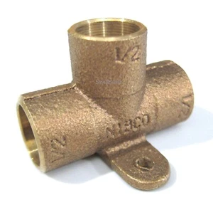 Nibco B132100 - 1/2" C x C x C Cast Copper Sweat Drop Ear Tee - Lot Of 2 - Picture 1 of 4