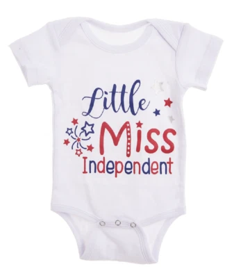 Camisa de pañales Ganz E8 4 de julio bebé 0-6 meses una pieza - Little Miss Independent Foto 1 de 2