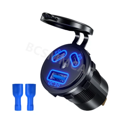 Car Charger Socket PD QC3.0 Fast Charging Adapter Power Outlet For Cell Phone - Image 1 of 4