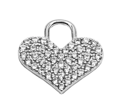 Ciondolo pendente Cuore Grande zirconi argento 925 - Collezione Hoops - Immagine 1 di 4