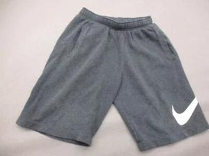 NIKE Size M Boys Gray Cotton Blend Stretch Waist Drawstring Athletic Shorts 172 - Picture 1 of 7