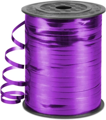 500 Yards 3/16" Metallic Curling Ribbon Purple, Shiny Balloon String 1 Roll for - Image 1 of 4