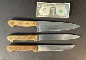 Vintage Alfred Sanger/Portugal Full Tang Stainless Steel: 3 Chef Knives - Picture 1 of 5