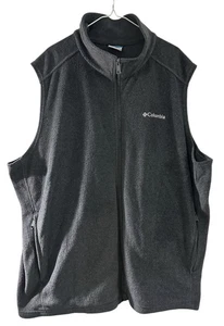 Columbia Front Zip Fleece Vest Mens Size 3XL Gray Pockets - Picture 1 of 10