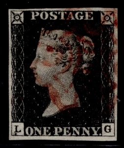 GB QV SG1, 1d intense black PLATE 4, FINE USED. Katze 450£. RED MX LG - Bild 1 von 1