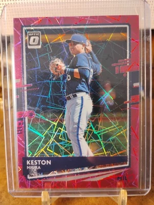2020 Donruss Optic Pink Velocity Prizm /199 Keston Hiura Brewers - Image 1 of 4