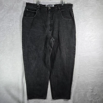 Pantalones de mezclilla sueltos holgados azules negros Anchor para hombre talla 42x30 calce ancho relajado vintage Y2K Foto 1 de 4