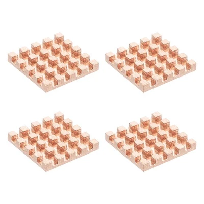 4 Pezzi Dissipatore di Calore in Rame 14x14x2mm, Dissipatore di Calore Radiatore per Raspberry Pi - Immagine 1 di 4