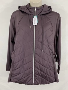 Nuovo cappotto giacca MAURICES 3-3X-24W-26W viola full zip isolato con maniche sottili - Foto 1 di 16