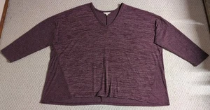 Suéter Terra & Sky para mujer talla 4X púrpura mezcla de poliéster cuello en V 25 - Imagen 1 de 7