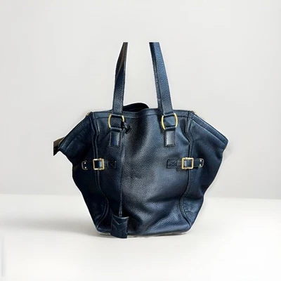 YVES Saint Laurent YSL Downtown Tote Bag Black Leather Shoulder Bag Authentic - Image 1 of 4