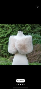 Kunstfell Schal beige klein - Bild 1 von 3