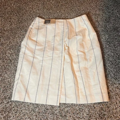 Harold's Striped Linen Blend Skirt Pencil Career Casual Size 8 - Image 1 of 4