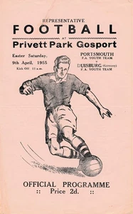 Portsmouth FA Youth Team v Duisburg Germany (Friendly @ Gosport) 1954/1955 - Picture 1 of 1