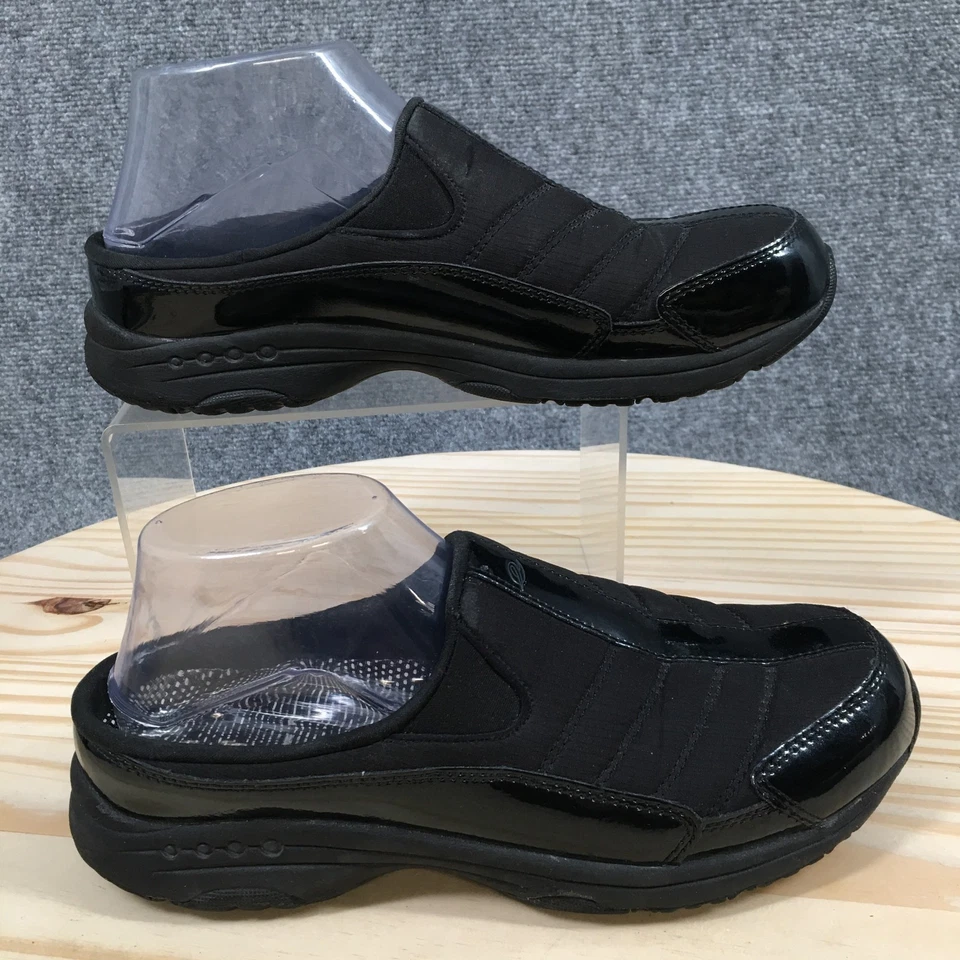 Easy Spirit 木屐女式 8 米黑色凤凰圆头懒人鞋休闲舒适 — 第 1/4 张图片