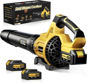 Leaf Blower Cordless, 650CFM & 3 Speed Levels, Electric Cordless Leaf Blower - Picture 1 of 9