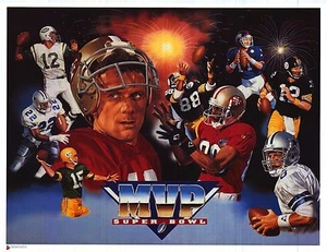 SPORTS POSTER~Super Bowl MVPs Collage Print Joe Montana Troy Aikman Namath Rice~ - Picture 1 of 1