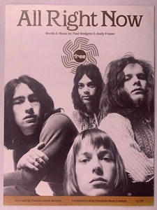 Free Paul Rodgers Andy Fraser Sheet Music Original Vintage All Right Now 1970 - Picture 1 of 14