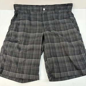 Columbia pantaloncino da passeggio a quadri uomo 36 x 12 grigio piatto davanti zip tasca laterale - Foto 1 di 10