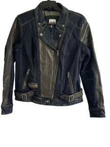 Harley-Davidson® Women's Vix Denim & Leather Riding Biker Jacket 97203-17VW XL - Picture 1 of 6