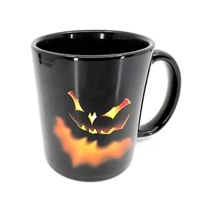 NUEVO Russ Halloween ""Calabazas y murciélago asesinos"" taza negra de cerámica de temporada - Imagen 1 de 4