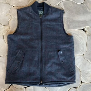 Woolrich Vest Medium Gray Red Tartan Plaid Heritage Wool Blend - Picture 1 of 8