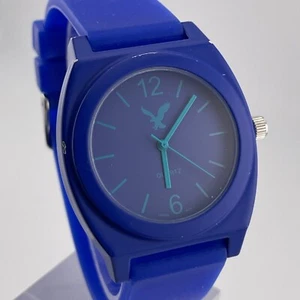 American Eagle Watch Mens 39mm Blue Case Dial Rubber Band Quartz - Picture 1 of 13