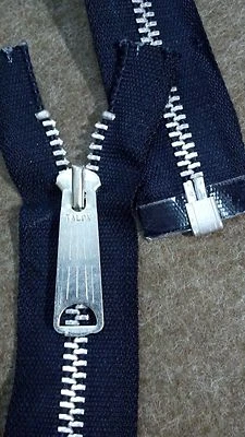 Vtg74 "TALON"USA BELL LONG-TAB ZIPPER/SEPARATING-Jacket#5Metal ALUMINUM22+"D.NVY - Image 1 of 4