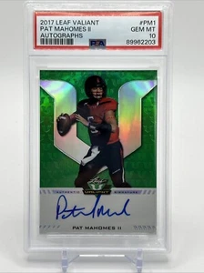 Patrick Mahomes 2017 Leaf Valiant #/50 RC ROOKIE On Card Auto PSA 10 Gem Pop 3 - Picture 1 of 2