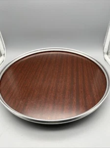 VTG MCM B.W Buenilum Formica Turntable Large Serving Bar Ware Tray Silver Tone - Picture 1 of 11