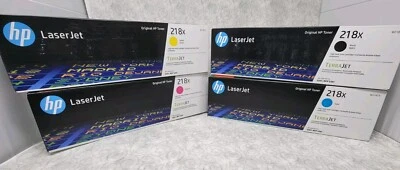 NOVO EM FOLHA HP 218X Preto Ciano Magenta Amarelo Alto Rendimento Conjunto de Cartucho de Toner - Imagem 1 de 2