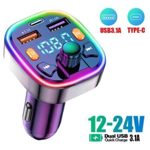 Freisprech Bluetooth FM Transmitter Autoradio MP3 Player Geschenk Ladegerä D4P6 - Picture 1 of 13