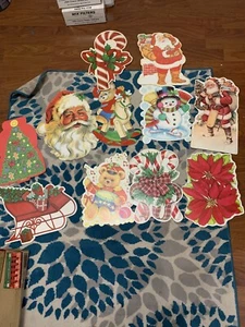 11 Vintage Christmas Cardboard Decorations - Picture 1 of 7