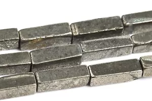 12x3 mm Kupfer Pyrit Quadrat Rohr Perlen Grade AAA Natur Edelstein Lose Perlen - Bild 1 von 4