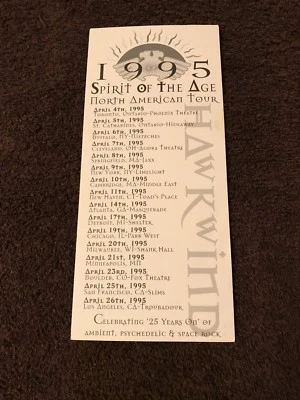 Hawkwind 1995 Spirit Of The Age North American Tour Dates Promo  - Image 1 of 2