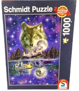 Schmidt 1000pc Wolf in the Moonlight by John Enright 2015 jigsaw puzzle - Picture 1 of 2