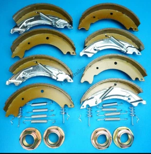 Juegos de 2 ejes de zapatos de freno de remolque 200x50 y tuercas para Knott LM105G IFOR WILLIAMS - Imagen 1 de 3