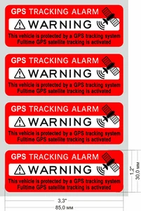 4 GPS Tracking Alarm Stickers Car Window Security Anti-Theft REVERSE Printed - Picture 1 of 2